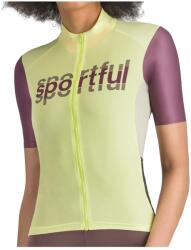 Sportful Дамска фланелка с къс ръкав за колоездене Sportful Women's Supergiara Logo Jersey Cycling jersey - Shadow Lime / Bordeaux - размер XL (156-2556-0215)