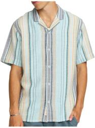 Revolution Мъжка риза с копчета Revolution Cuban Shirt Striped S/S Shirt - Blue (033-3267-0213)