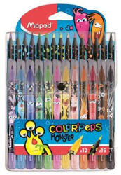 Maped "Color'Peps Monster" színesceruza és filctoll készlet szett (12+15 szín) (COR_2026_IMA984718)