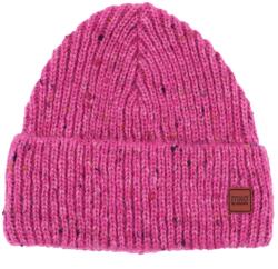 maximo Зимна шапка (beanie) Maximo Girl's Beanie with Effect Yarn Jersey Lining and Turn-up Beanie - Dark Pink Melange - размер 55-57 cm (904-2928-0512)