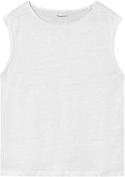 KnowledgeCotton Apparel Дамски топ KnowledgeCotton Apparel Women's Loose Fold Up Linen Top - Bright White (916-4446-0212)