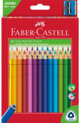 Faber-Castell Színes ceruza készlet háromszögletű + hegyező Jumbo Junior Faber-Castell 30klf. szín (FC116530) - iroszer24