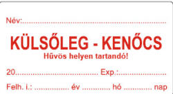  Gyógyszertári címke - KÜLSŐLEG-KENŐCS Hűvös helyen tartandó! 50x25mm 1000 db/40gy