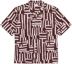 DEDICATED Мъжка риза с копчета DEDICATED Shirt Marstrand Shirt - Lines & Sticks Fig Red (033-2518-0312)