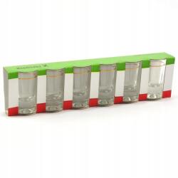 Glasmark vodkás poharak 25ml 6db arany csíkkal (658619)