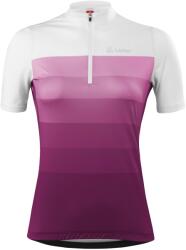 Löffler Дамска фланелка с къс ръкав за колоездене Löffler Women's Bike Jersey Half-Zip Rainbow Mid Cycling jersey - Bordeaux - размер 44 (EU) (156-2418-0416)