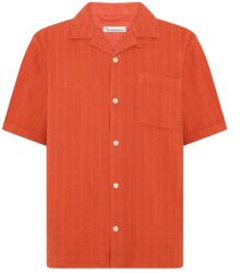 KnowledgeCotton Apparel Мъжка риза с копчета KnowledgeCotton Apparel Organic Cotton Structure Shirt - Burnt Brick - размер XL (033-3208-0113)