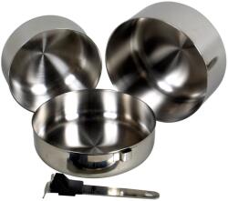 BasicNature Комплект съд Basic nature Biwak Edelstahl 1 Kochset Pot - Metallic - размер 1, 1 + 1, 8 l (532-0254-0111)