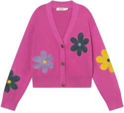 DEDICATED Дамски пуловер DEDICATED Women's Cardigan Kanan Jumper - Application Flower Violet Pink (117-2747-0513)