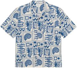 DEDICATED Мъжка риза с копчета Dedicated Shirt Marstrand Shirt - Ocean Squares Oat White - размер XXL (033-2518-0415)