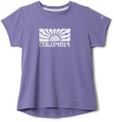 Columbia Детска спортна тениска Columbia Kid's Tech Trail Utility S/S Graphic Crew Sport shirt - Stormwatch / Floral Groove (704-5865-0513)