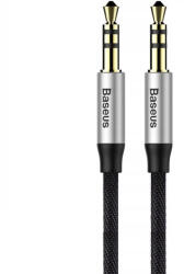 Baseus Audió kábel, 2 x 3, 5 mm jack, 100 cm, cipőfűző minta, Baseus Yiven M30, fekete/ezüst (CAM30-BS1) - prodots