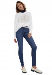 Tommy Hilfiger Csőszárú Női Farmernadrág Sötétkék Magas Derekú 26/28 6BA