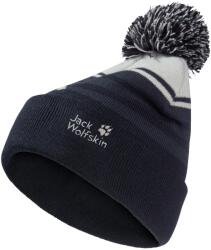 Jack Wolfskin Детска зимна шапка (beanie) Jack Wolfskin Kid's Stripy Pompom Beanie - Dark Navy - размер 51-53 cm (904-4233-0211)