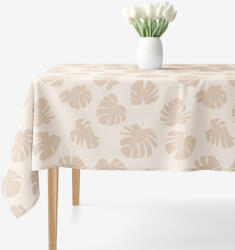 Goldea față de masă 100% bumbac - frunze tropicale pe bej 100 x 100 cm Fata de masa