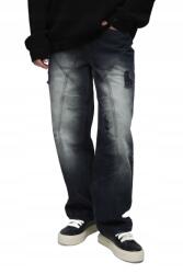Boohooman Férfi Egyenes Szárú Farmernadrág Lyukakkal És Kopásokkal Kék 32 Z3A* (CMM03186-436-283)