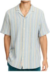 Revolution Мъжка риза с копчета Revolution Cuban Shirt Striped S/S Shirt - Blue II (033-3267-0311)
