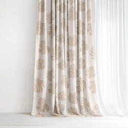 Goldea draperie 100% bumbac - frunze tropicale pe bej 180x150 cm
