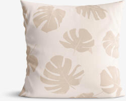 Goldea față de pernă 100% bumbac - frunze tropicale pe bej 50 x 60 cm