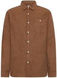KnowledgeCotton Apparel Мъжка риза с копчета Knowledgecotton apparel Zig-Zag Twill Structure Shirt - Chocolate Torte - размер XXL (033-2935-0114)
