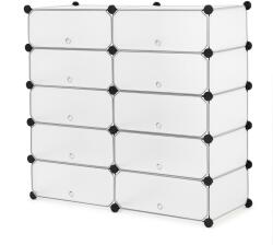 SONGMICS Domina polc fehér/átlátszó (LPC10W)