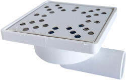 Crimel Sifon pardoseala PP + gratar inox, 100 x 100 mm, iesire laterala D 40 (6426249000283)