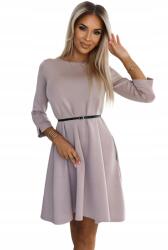 Numoco 579-1 Klasszikus trapéz ruha fekete övvel Bézs (579-1-2XL/3XL)