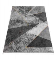 Dywany Chemex Szőnyeg Szürke 220X160 Modern Nappali Szoba Fekete Arany Csúszásgátló (J315B BLACK)