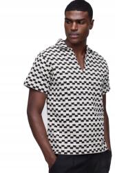 Boohooman Férfi Ing Elegáns Rövid Ujjú Geometrikus Minta M Z3A* (CMM06243-105-56)