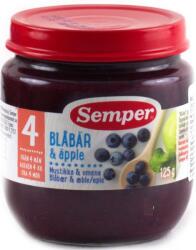 Semper Плодово пюре Semper - Боровинка и ябълки, 125 g (9620) - baby