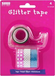 Sense Блестящо декоративно тиксо Sense - Washi Tape, 4 броя, с държач (28057)