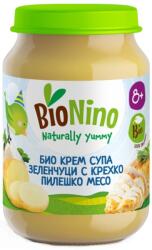 BioNino Био пюре BioNino - Крем супа със зеленчуци, сирене и пилешко месо, 8 м+, 190 g (BN2379) - baby