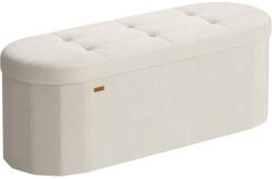 Brius Taburet pliabil oval cu spatiu de depozitare 110 L, finisaj catifea, 2 separatoare interioare, 110x38x38 cm, cappuccino bej (EZ-LSF297LH01)