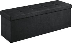 Brius Bancheta pliabila cu spatiu de depozitare 110x38x38 cm, MDF si material textil, capacitate 300 kg, negru (EZ-LSF077B01)