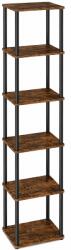 Brius Biblioteca cu 6 rafturi, cadru metalic, stil industrial, 38x24x173 cm, maro rustic (EZ-LLS136K01) Raft
