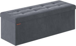 Brius Bancuta pliabila cu spatiu de depozitare, catifea matlasata, 38x110x38 cm, capacitate 300 kg, gri (EZ-LSF277G01)