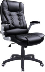 Brius Scaun de birou ergonomic cu tetiera, spatar inalt, brate rabatabile, maxim 150 kg, 76x70x(111-121) cm, negru (EZ-OBG51B)