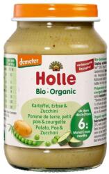 Holle Био зеленчуково пюре Holle - Тиквички, грах и картофи, 190 g (7640230490948) - baby