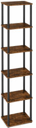VASAGLE Biblioteca VASAGLE ingusta cu 6 rafturi, stil industrial, maro rustic (EZ-LLS136K01) Biblioteca