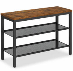 VASAGLE Banca pentru pantofi VASAGLE cu 3 rafturi, blat rustic si cadru metalic (EZ-LSB070KD02) Pantofar