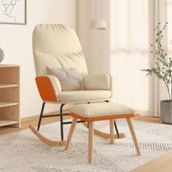 vidaXL Scaun balansoar cu taburet, crem, textil GartenMobel Dekor (3097403) Balansoar