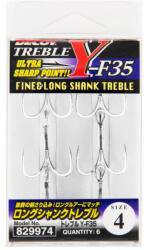 Decoy Y-F35 Long Shank #2 Microbarb Füles Szakállas Háromágú Horog 4db (829981)