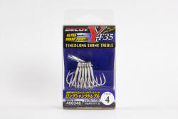 Decoy Y-F35 Long Shank #2 Microbarb Füles Szakállas Háromágú Horog 4db (408353)
