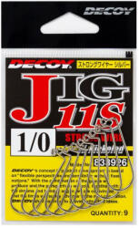 Decoy Jig11S Strong Wire Silver #4/0 Füles Szakállas Egyágú Jig Horog 6db (833957)