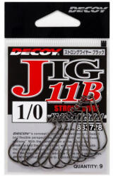 Decoy Jig11B Strong Wire Black #3/0 Füles Szakállas Egyágú Jig Horog 7db (833742)