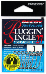 Decoy 27 Pluggin Single #2/0 Füles Szakállas Egyágú Ragadozóhalas Horog 8db (807453)