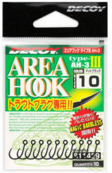 Decoy Area Type III AH-3 Mat Black #12 Barbless Füles Szakáll Nélküli Egyágú Ragadozóhalas Horog 10db (811412)