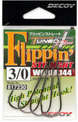 Decoy Worm 144 Flippin Straight #1/0 Füles Szakállas Egyágú Ragadozóhalas Horog 5db (817216)