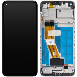 Samsung Display cu Touchscreen Samsung Galaxy A11 A115, cu Rama, Negru, Service Pack GH81-18760A