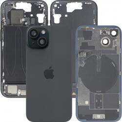 Apple Capac Baterie Apple iPhone 15, Cu Carcasa Mijloc, Full Parts, Negru, Swap Premium